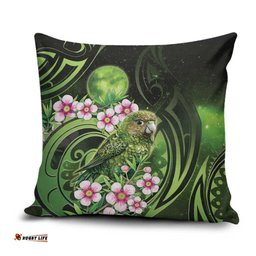 New Zealand Aotearoa Kakapo Pillow Cover Maori Pattern With Manuka Galaxy Style LT05