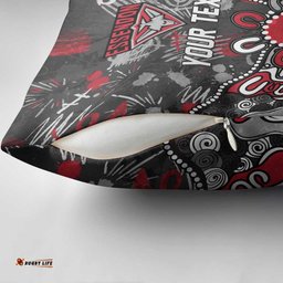 Personalized Essendon Bombers Pillow Cover Aboriginal Dot Painting Graffiti Style TS04