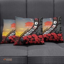 Personalised Remembering ANZAC Lest We Forget Pillow Cover Vintage Film Frame Memorial Red Poppy LT9