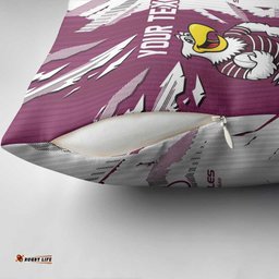Personalized Manly Warringah Sea Eagles Pillow Cover Dynamic Lightning Mascot Rugby Australia TS04