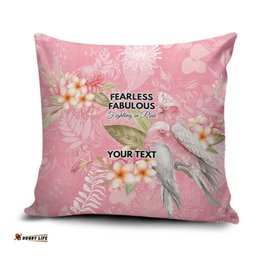 Personalised Galah Cockatoo Fighting in Pink Pillow Cover Australian Breast Cancer Spirit LT9