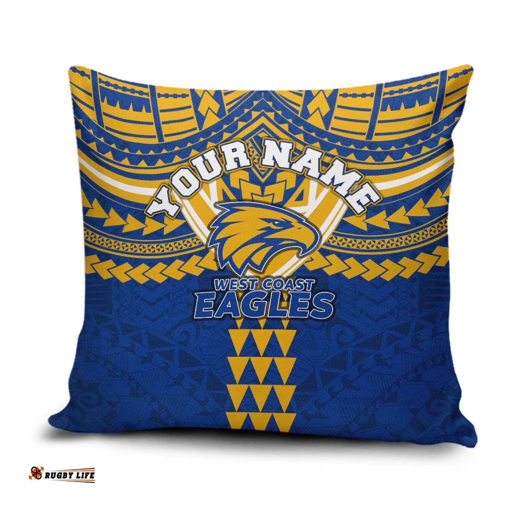 Personalized West Coast Eagles Pillow Cover Polynesian Tribal Pattern Heritage Football TS04