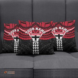Personalized St Kilda Saints Pillow Cover Polynesian Tribal Pattern Heritage Football TS04