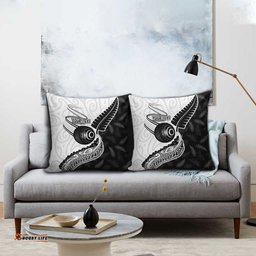 Personalised Aotearoa Lawn Bowls Pillow Cover Maori and Silver Fern Half Style LT03