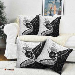 Personalised Aotearoa Lawn Bowls Pillow Cover Maori and Silver Fern Half Style LT03