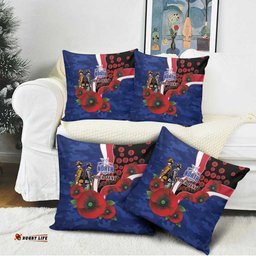 North Kangaroos ANZAC Personalised Pillow Cover Lest We Forget Poppy Camo LT9