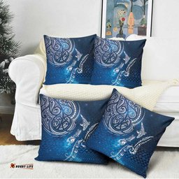 Matariki Galaxy Pillow Cover New Zealand Map Maori Pattern LT9