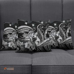 Maori Romantic Valentine Pillow Cover The Hongi Kiss Black Galaxy DT05