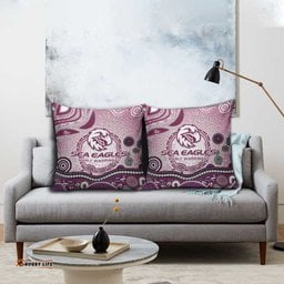 Manly Warringah Sea Eagles Rugby Pillow Cover Australian Aboriginal Dot Painting Style TS04