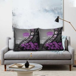 Personalised Remembering ANZAC Lest We Forget Pillow Cover Vintage Film Frame Memorial Purple Poppy LT9