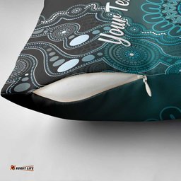 Personalised Ovarian Cancer Awareness Pillow Cover Teal Ribbon Aboriginal Art LT05