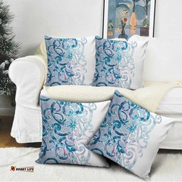 Turquoise Paua Shell Maori Pillow Cover Koru Kowhaiwhai LT7