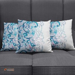 Turquoise Paua Shell Maori Pillow Cover Koru Kowhaiwhai LT7