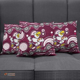 Manly Warringah Sea Eagles Pillow Cover Aboriginal Dot Pattern - Rugby Mascot Heritage Pride TS04