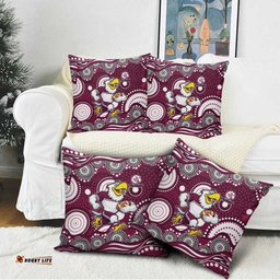 Manly Warringah Sea Eagles Pillow Cover Aboriginal Dot Pattern - Rugby Mascot Heritage Pride TS04