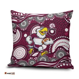 Manly Warringah Sea Eagles Pillow Cover Aboriginal Dot Pattern - Rugby Mascot Heritage Pride TS04