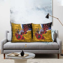 West Eagles ANZAC Personalised Pillow Cover Lest We Forget Poppy Camo LT9