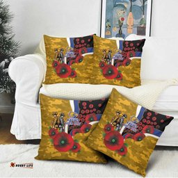 West Eagles ANZAC Personalised Pillow Cover Lest We Forget Poppy Camo LT9
