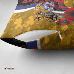 West Eagles ANZAC Personalised Pillow Cover Lest We Forget Poppy Camo LT9