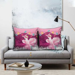 Pink Cockatoo Australia Christmas Pillow Cover Grevillea Eucalyptus Blossoms LT14