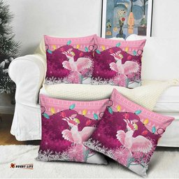 Pink Cockatoo Australia Christmas Pillow Cover Grevillea Eucalyptus Blossoms LT14