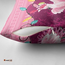 Pink Cockatoo Australia Christmas Pillow Cover Grevillea Eucalyptus Blossoms LT14