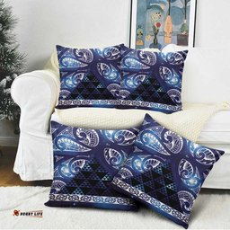 Matariki New Zealand Pillow Cover NZ Niho Taniwha Maori New Year Blue Galaxy LT14