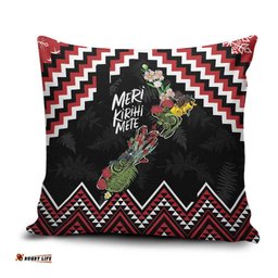 New Zealand Christmas Taniko Poutama Pillow Cover Flora Map with Birds LT7