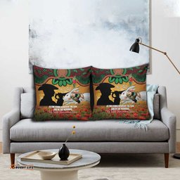 Personalised Rabbitohs Rugby ANZAC Day Pillow Cover Last Post Poppy We Will Remember Them LT14