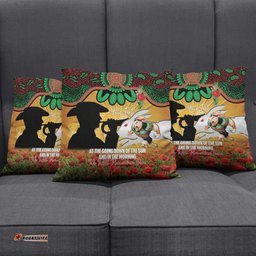 Personalised Rabbitohs Rugby ANZAC Day Pillow Cover Last Post Poppy We Will Remember Them LT14