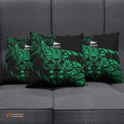 New Zealand Lawn Bowls Pillow Cover Green Maori Warrior Tribal Silver Fern LT9