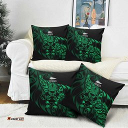 New Zealand Lawn Bowls Pillow Cover Green Maori Warrior Tribal Silver Fern LT9