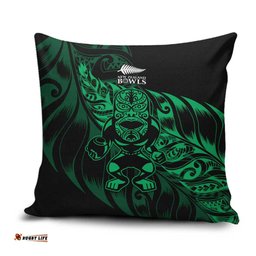 New Zealand Lawn Bowls Pillow Cover Green Maori Warrior Tribal Silver Fern LT9