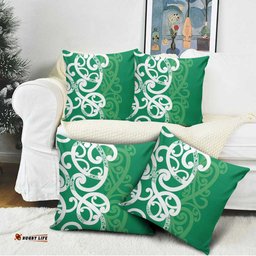 Pounamu Green Maori Pillow Cover Koru Kowhaiwhai LT7