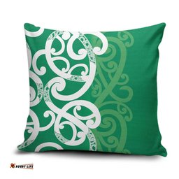 Pounamu Green Maori Pillow Cover Koru Kowhaiwhai LT7