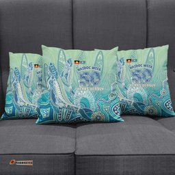 NAIDOC Week - 50 Years Deadly Torres Strait Pillow Cover Pastel Waves LT7