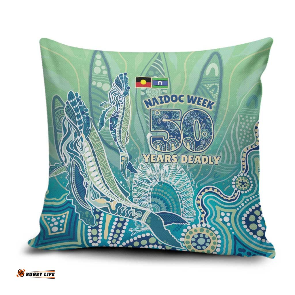 NAIDOC Week - 50 Years Deadly Torres Strait Pillow Cover Pastel Waves LT7