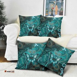 Ovarian Cancer Awareness Pillow Cover This Is What A Fighter Looks Like DT05