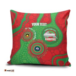 Rabbitohs NAIDOC Week 2026 Personalised Pillow Cover 50 Years of Deadly Aboriginal Art LT14