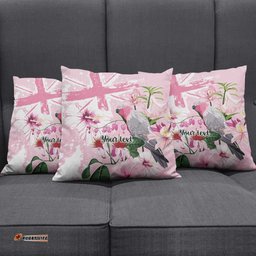 Personalised Australia Day Pillow Cover Pink Parrot Bird Opal Art LT9