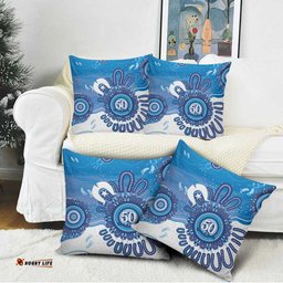 NAIDOC Week 2026 Pillow Cover 50 Years Deadly Dhari Blue Aboriginal Art LT14