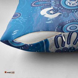 NAIDOC Week 2026 Pillow Cover 50 Years Deadly Dhari Blue Aboriginal Art LT14