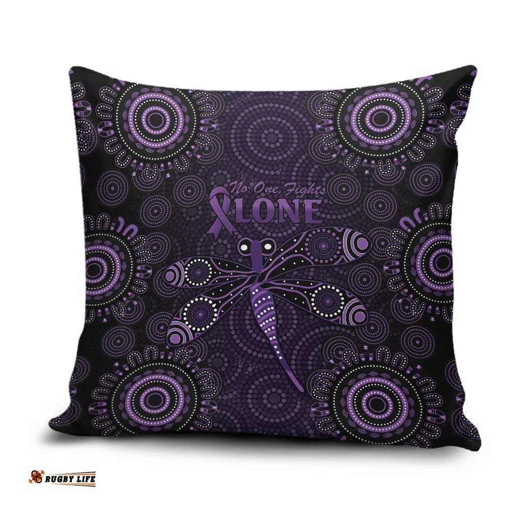Purple Dragonfly Aboriginal of Hope Pillow Cover Australian Epilepsy Awareness LT9