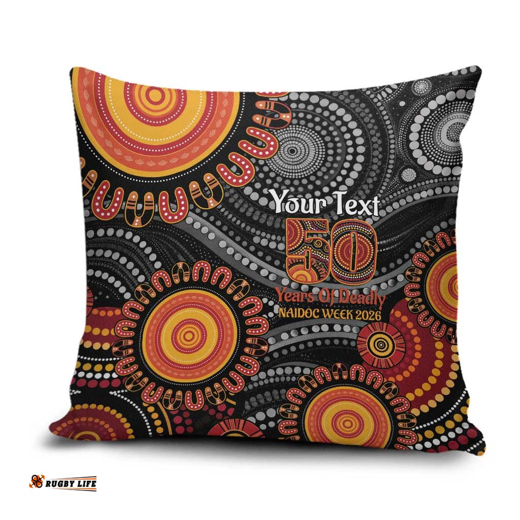 NAIDOC Week 50 Years Deadly Personalised Pillow Cover Aboriginal Art LT14