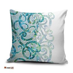 Paua Shell Maori Pillow Cover Koru Kowhaiwhai LT7