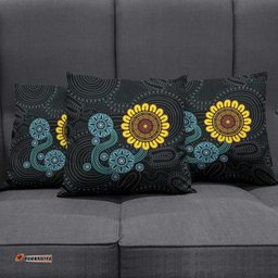 NAIDOC 50 Years of Deadly Pillow Cover Sun Aboriginal Dot Art LT19