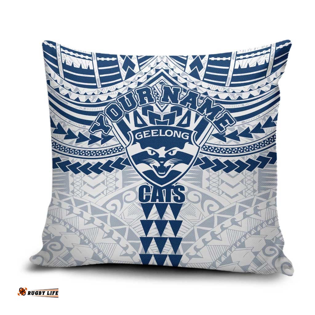 Personalized Geelong Cats Pillow Cover Polynesian Tribal Pattern Heritage Football TS04