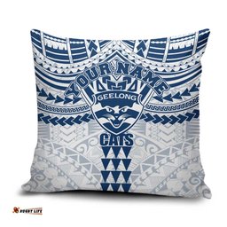 Personalized Geelong Cats Pillow Cover Polynesian Tribal Pattern Heritage Football TS04