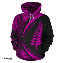 New Zealand Lest We Forget Maori Hoodie Circle Style Pink