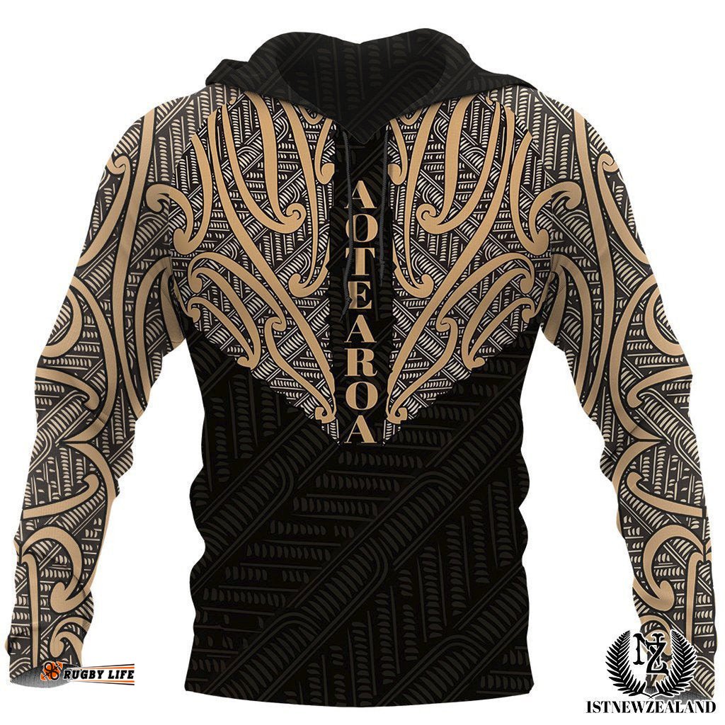 Aotearoa Koru Maori Tattoo All Over Hoodie